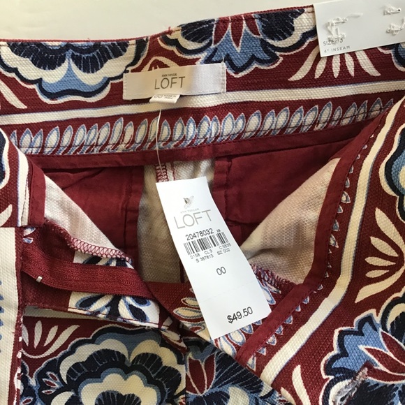LOFT RIVIERA 4” COTTON BOHO PRINT SHORTS SIZE XXS NWT - Picture 7 of 13